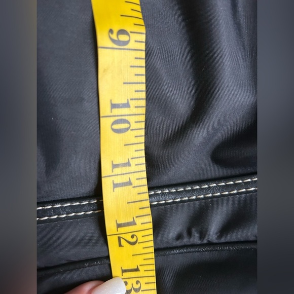 Nine West Black Nylon Shoulder Purse with White Stitching - Picture 6 of 9